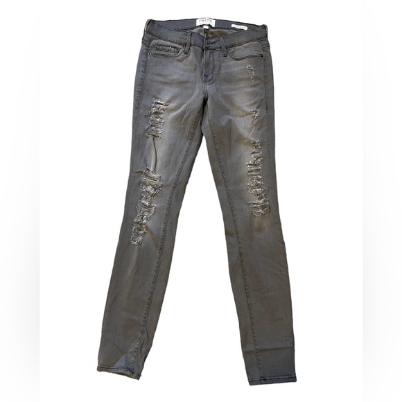 FRAME Denim Le Skinny De Jeanne Distressed Destroyed Grey Shred Jeans26 - Picture 2 of 7